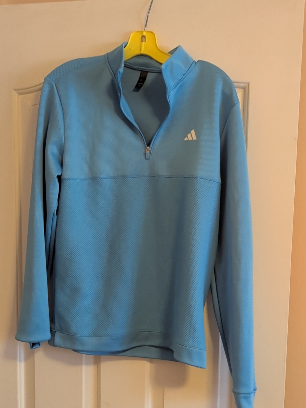 adidas Men’s Light Blue Quarter-Zip Pullover Sweater